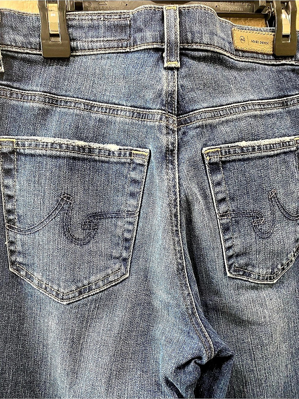 AG Brinley Crop Mid-Rise Straight Jeans Blue Waist 25